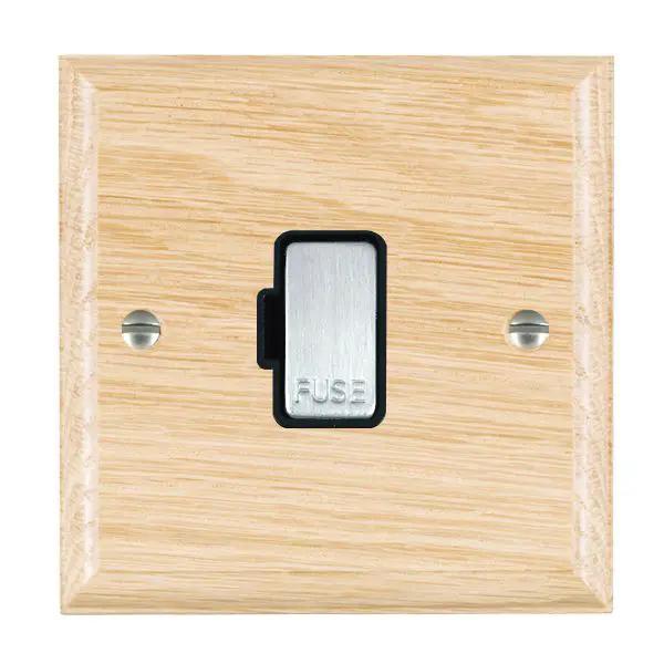 Wood Ovo L/O 1g 13A Fuse Only SC/BL