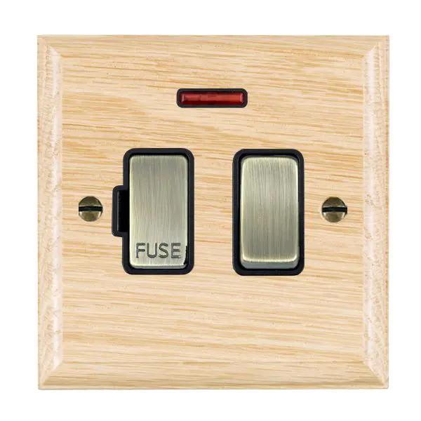 Wood Ovo L/O 13A DP Fused Spur+N AB/BL