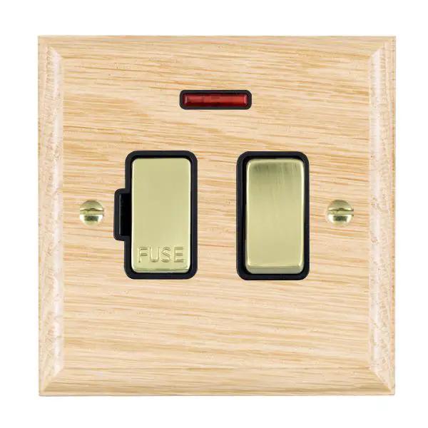 Wood Ovo L/O 13A DP Fused Spur+N PB/BL