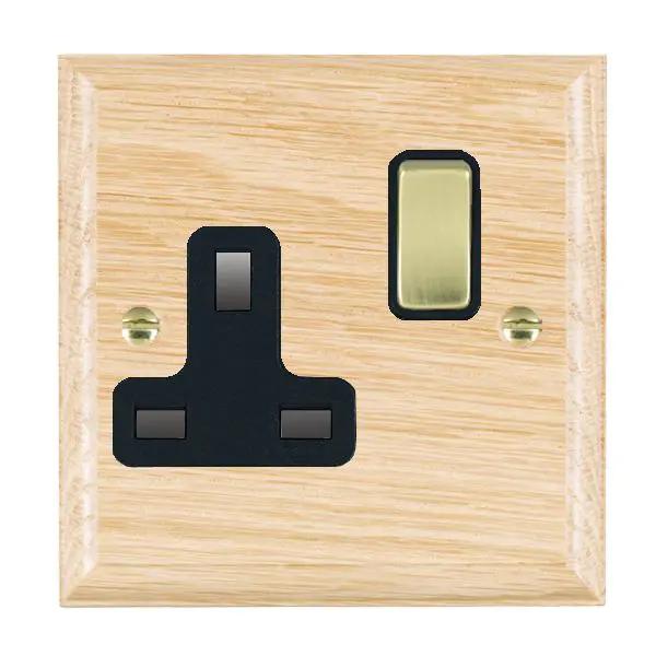 Wood Ovo L/O 1g 13A DP Swt Skt PB/BL