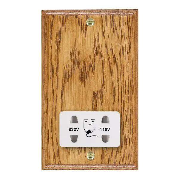 Wood Ovo M/O Shaver Dual Volt Socket WH