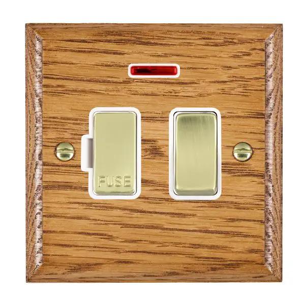 Wood Ovo M/O 13A DP Fused Spur+N PB/WH