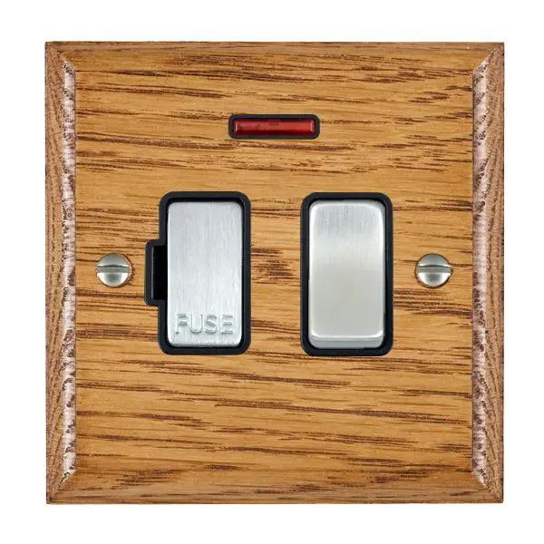 Wood Ovo M/O 13A DP Fused Spur+N SC/BL