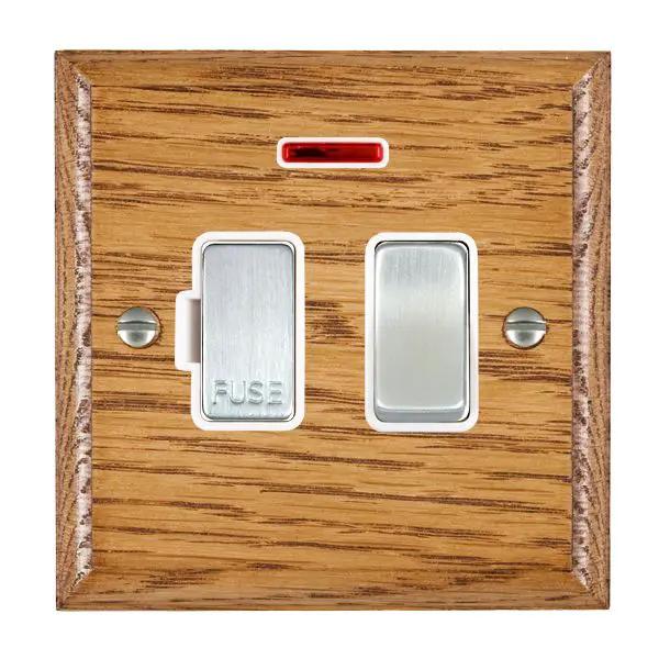 Wood Ovo M/O 13A DP Fused Spur+N SC/WH