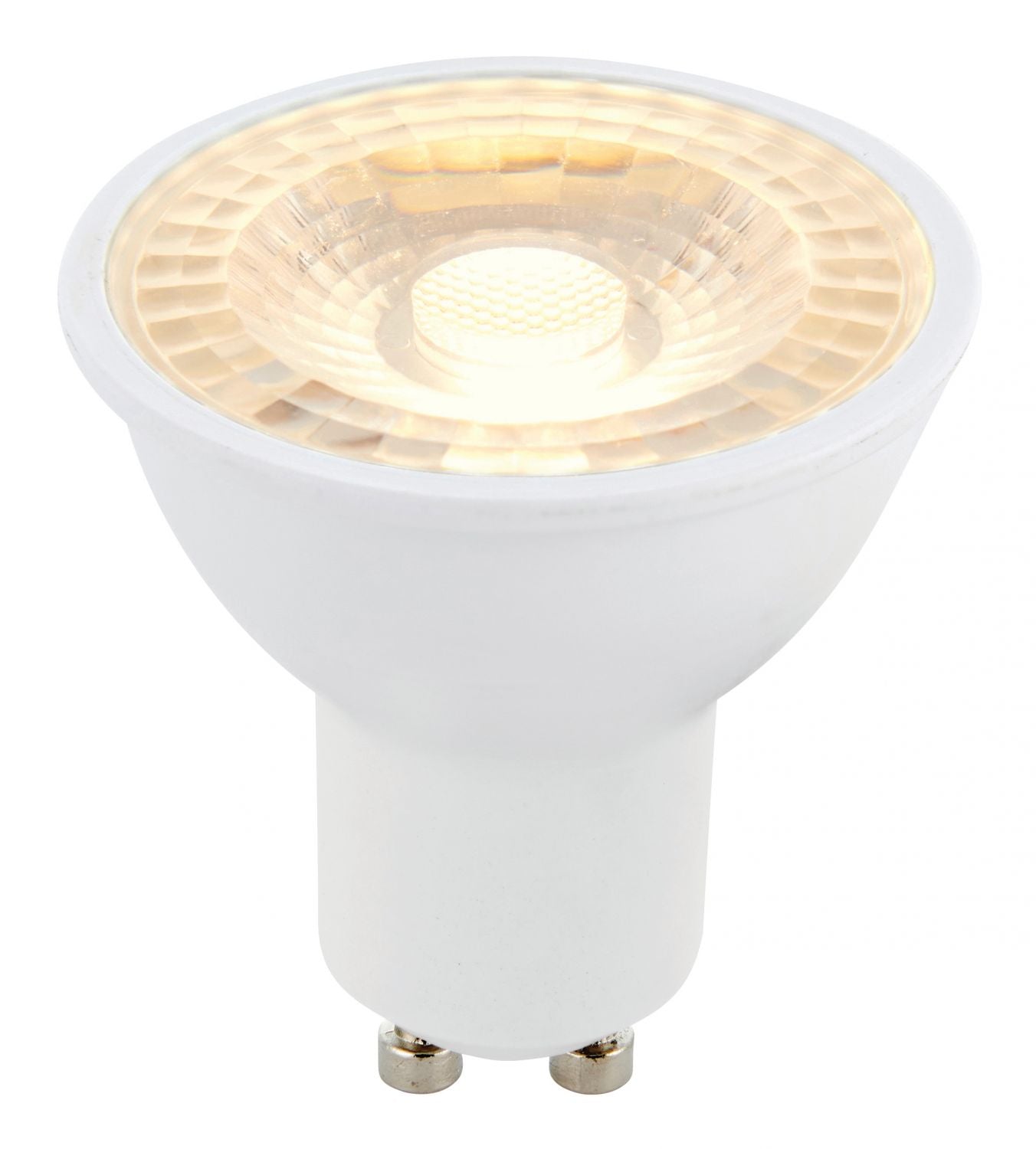 GU10 LED bulb, white base, warm white light, energy-efficient, spotlight design