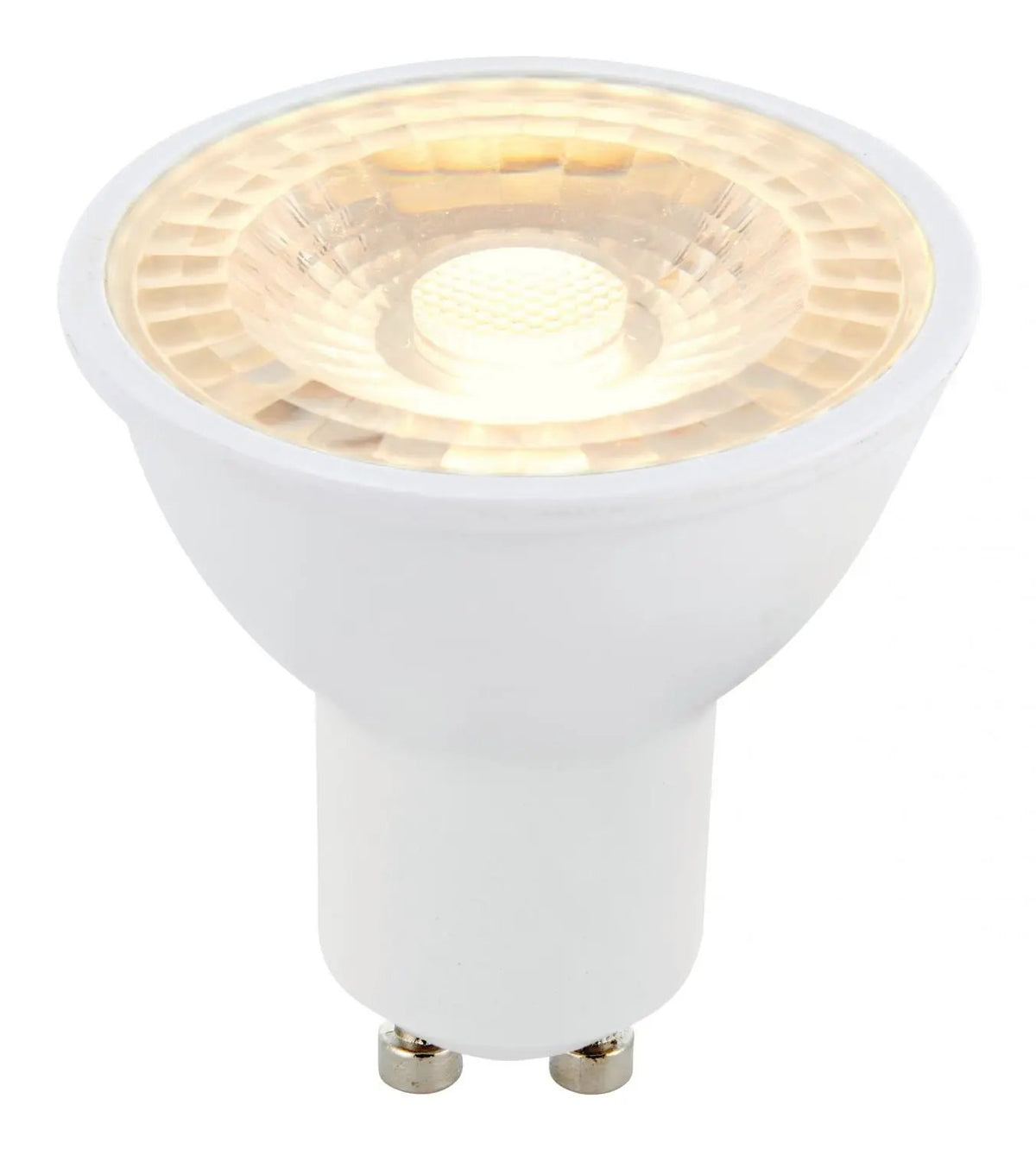 GU10 LED bulb, white base, warm white light, energy-efficient, spotlight design