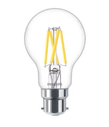 Clear LED bulb with E27 base, classic filament style, energy efficient lighting