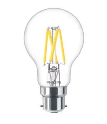 Clear LED bulb with E27 base, classic filament style, energy efficient lighting