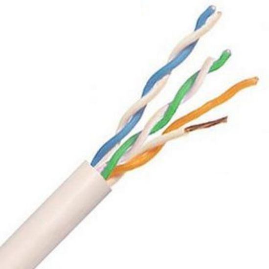White PVC telecom cable with three pairs twisted wires, electrical wiring accessory