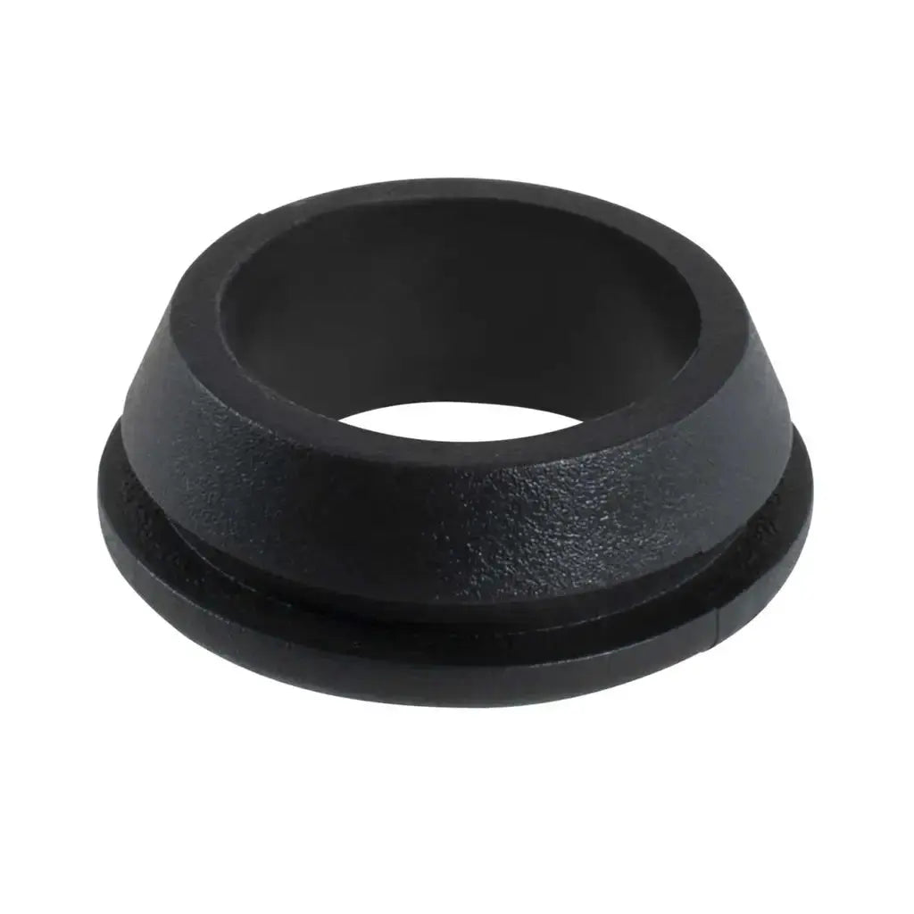 Black rubber cable grommet for wiring, electrical installation accessory
