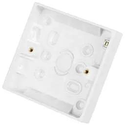 bg square edge BG 1 Gang 19mm Pattress Back Box White - bg square edge BG 1 Gang 19mm Pattress Back Box White