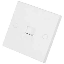 bg square edge BG 900 Series 1 Gang Secondary Telephone Socket White - bg square edge BG 900 Series 1 Gang Secondary Telephone Socket White