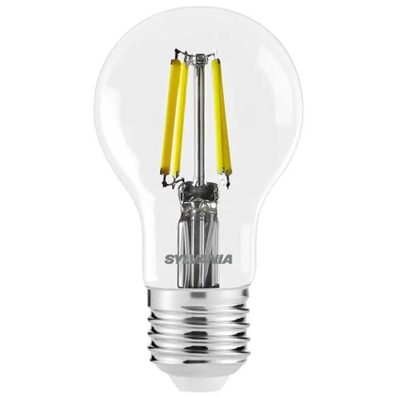 Clear LED filament light bulb with screw base for home lighting