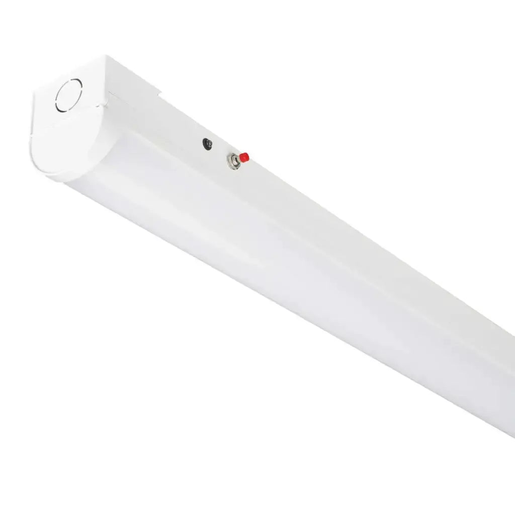 LED batten light fitting with white casing for indoor electrical lighting