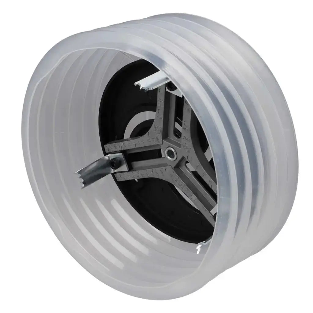 Round plastic electrical back box for recessed LED lighting installations