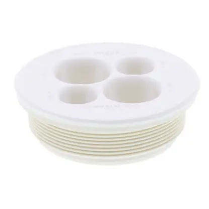 White circular electrical membrane entry plate with four cable entry holes, wiring accessory