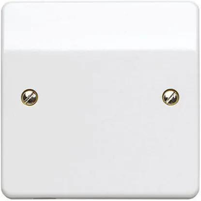 White 1-gang 20A flex outlet blank plate for UK electrical wiring installation