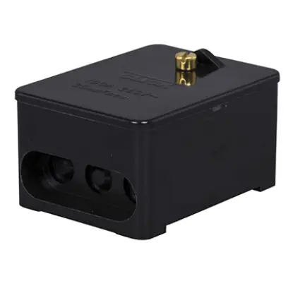 Black pole link box electrical connector, 10A 250V, for wiring and lighting installations