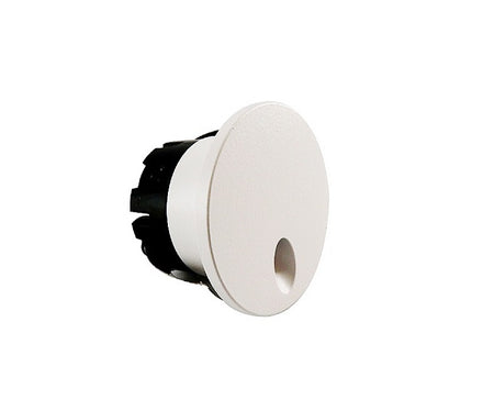 Round white LED recessed downlight with central cutout for modern indoor lighting