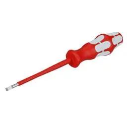 screwdriver Wera 4mm x 100mm Slotted Kraftform Stainless VDE Screwdriver - screwdriver Wera 4mm x 100mm Slotted Kraftform Stainless VDE Screwdriver