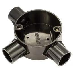 Centaur 20mm PVC Conduit Tee Box Black