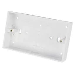 back box Centaur 2 Gang 32mm PVC Surface Box Square Corners with 20mm KO White - Back Box back box Centaur 2 Gang 32mm PVC Surface Box Square Corners with 20mm KO White Back Box