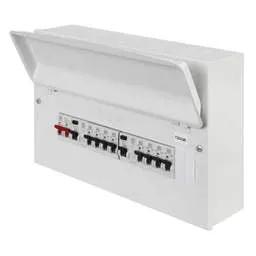 Electrical Lighting MK Sentry 16 Way Flexible Dual 100A RCD Metal Clad Consumer Unit with 8 x MCBs - Electrical Lighting MK Sentry 16 Way Flexible Dual 100A RCD Metal Clad Consumer Unit with 8 x MCBs