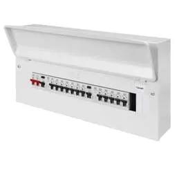Electrical Lighting MK Sentry 21 Way Flexible Dual 100A RCD Metal Clad Consumer Unit with 12 x MCBs - Electrical Lighting MK Sentry 21 Way Flexible Dual 100A RCD Metal Clad Consumer Unit with 12 x MCBs