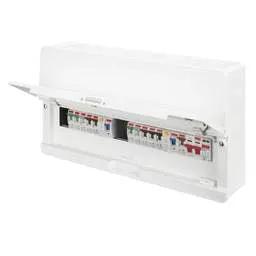 Electrical Lighting Contactum 14 Way Dual 100A RCD Flexible Metal Clad Consumer Unit with SPD and 10 x MCBs - Electrical Lighting Contactum 14 Way Dual 100A RCD Flexible Metal Clad Consumer Unit with SPD and 10 x MCBs