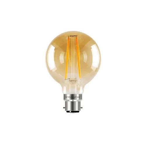 LED filament light bulb with bayonet cap for home or business lighting