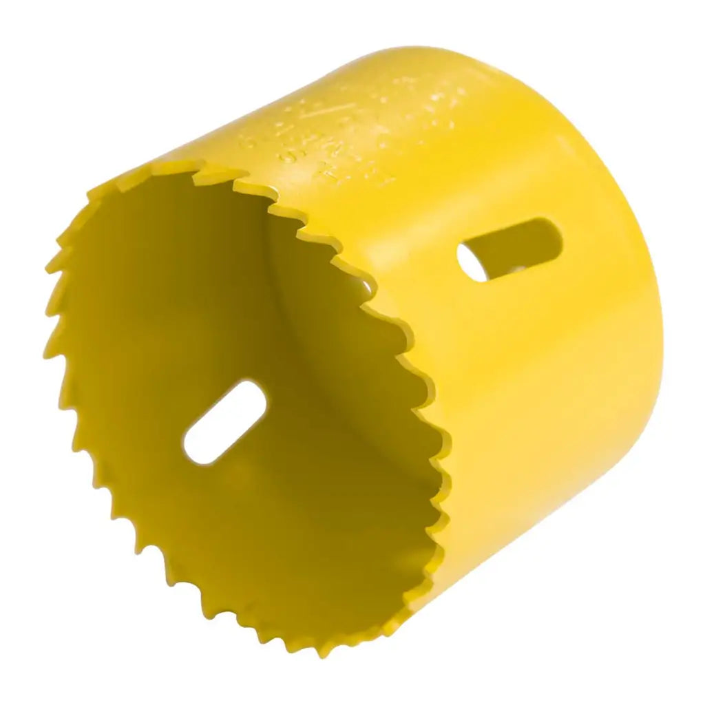 Yellow hole saw drill bit for electrical wiring installations