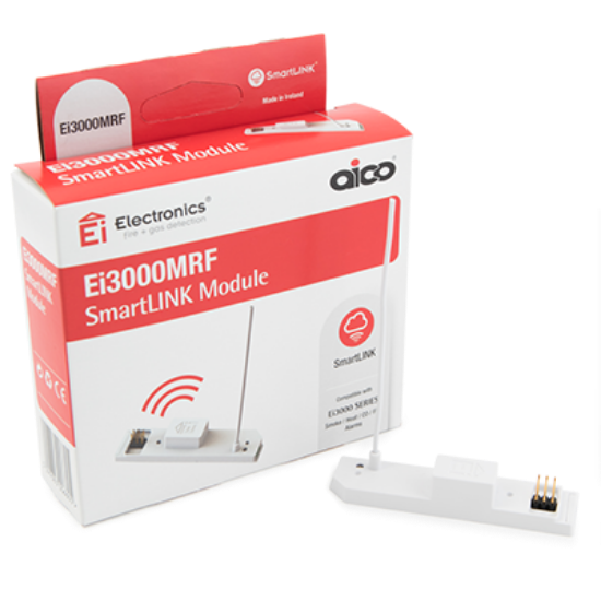 SmartLINK wireless module for electrical lighting, shown with product box and module