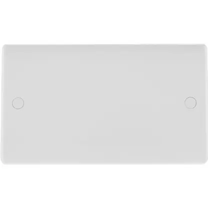 2 gang white blank plate for electrical sockets or lighting wiring accessory