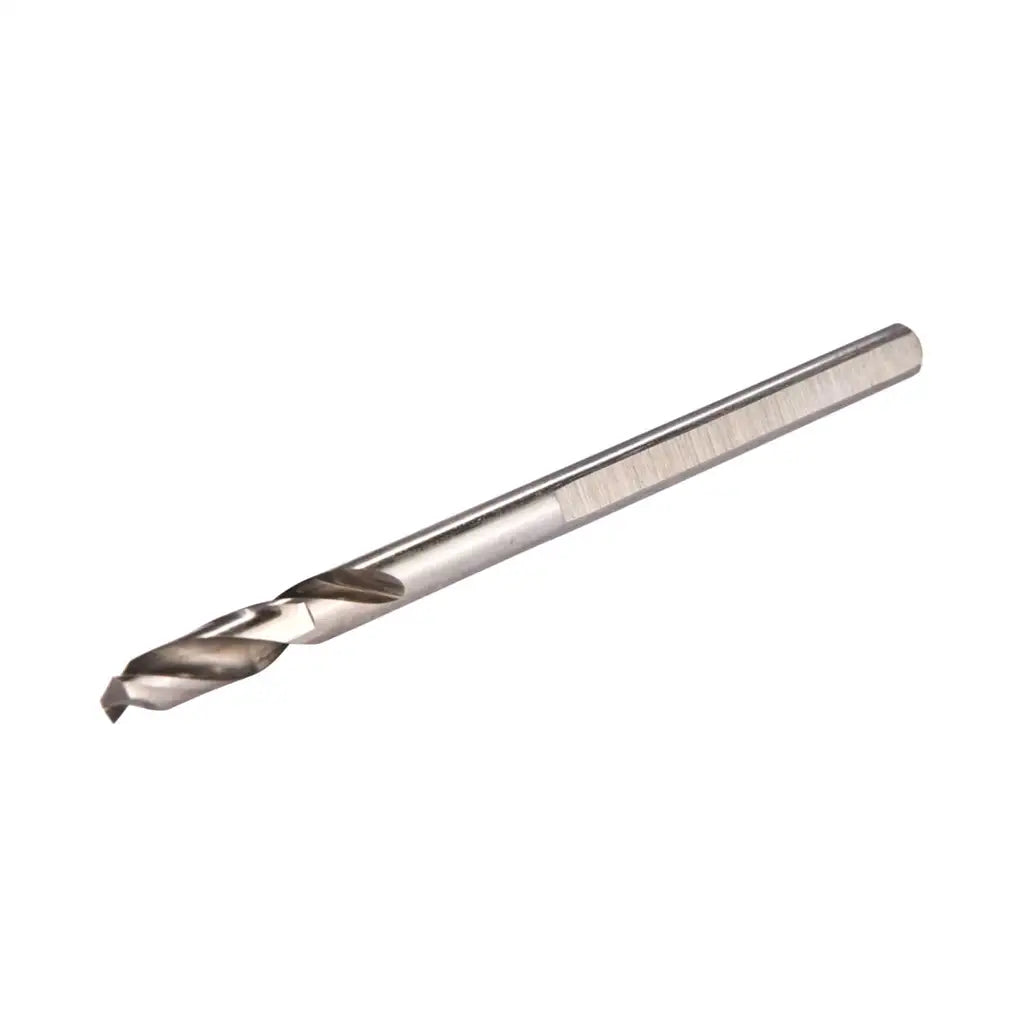 Metal twist drill bit for electrical installation on white background