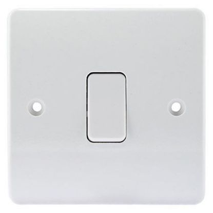 White 1 gang 2 way single pole light switch for electrical wiring and lighting control
