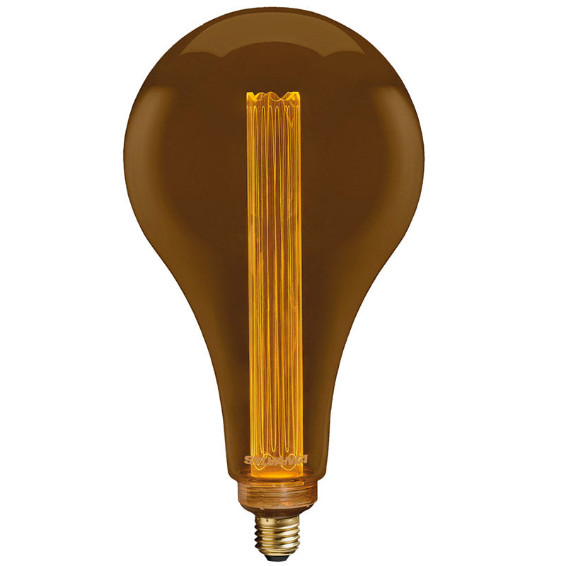 Amber LED filament bulb with vintage style, screw base, for decorative lighting