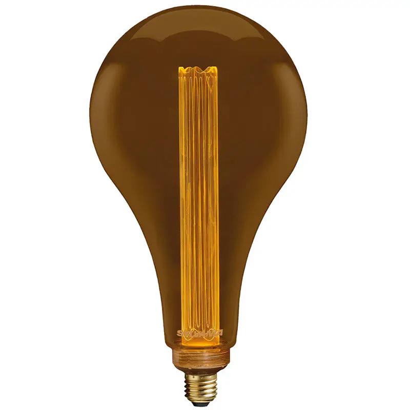 Amber LED filament bulb with vintage style, screw base, for decorative lighting