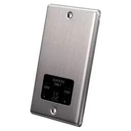 eurolite Eurolite Dual Voltage Shaver Socket Black Insert Satin Stainless Steel - eurolite Eurolite Dual Voltage Shaver Socket Black Insert Satin Stainless Steel