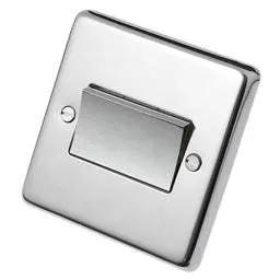 eurolite Eurolite 10A Triple Pole Fan Isolator Polished Stainless Steel - eurolite Eurolite 10A Triple Pole Fan Isolator Polished Stainless Steel
