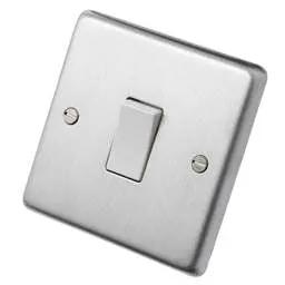 eurolite Eurolite 20A DP Switch White Insert Satin Stainless Steel - eurolite Eurolite 20A DP Switch White Insert Satin Stainless Steel
