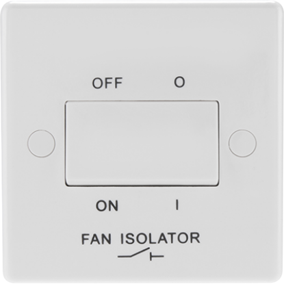 Triple pole fan isolator switch white with on off positions, electrical wiring accessory