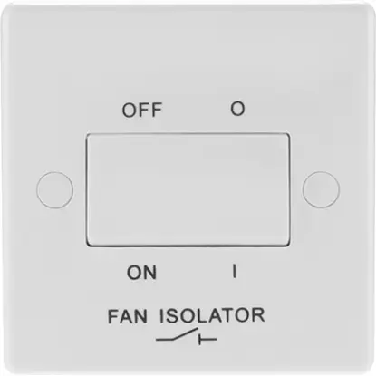 Triple pole fan isolator switch white with on off positions, electrical wiring accessory