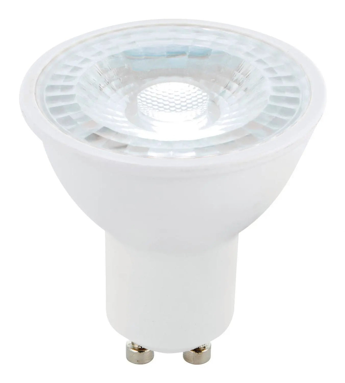 GU10 LED bulb, white, dimmable, 6000K, spotlight with clear reflector lens