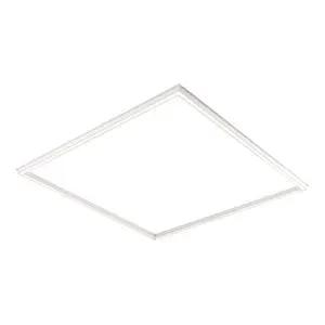 Slim square LED ceiling panel light with white frame for modern indoor lighting
