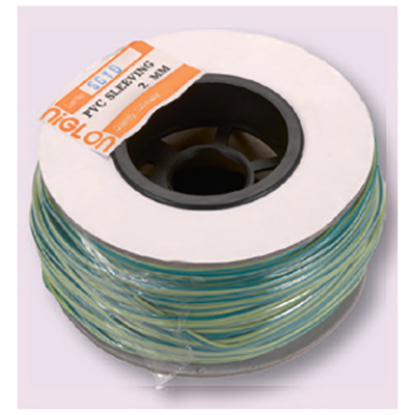 Green and yellow 4mm x 100m PVC electrical sleeving roll for wiring insulation