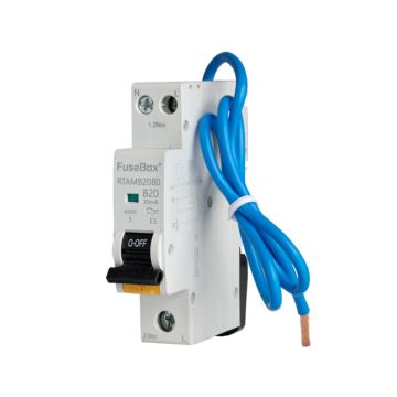 Fusebox RCBO Fusebox RCBO 20A Type A Single Pole Bi-Directional 6kA RTAMB20BD - Fusebox RCBO Fusebox RCBO 20A Type A Single Pole Bi-Directional 6kA RTAMB20BD