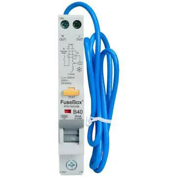 Fusebox RCBO Fusebox RCBO 40A Type A Single Pole 10kA RTA104030B - Fusebox RCBO Fusebox RCBO 40A Type A Single Pole 10kA RTA104030B