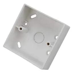 Greenbrook 1 Gang 32mm PVC Surface Pattress Back Box Square Corners with Mixed Entries White