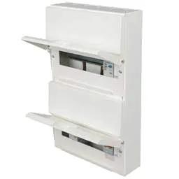 Electrical Lighting Hager 8 + 10 Dual Row Dual RCD High Integrity Metal Clad Consumer Unit with Knockouts - Electrical Lighting Hager 8 + 10 Dual Row Dual RCD High Integrity Metal Clad Consumer Unit with Knockouts
