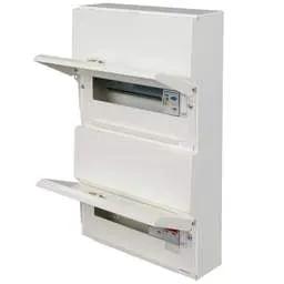 Electrical Lighting Hager 8 + 10 Dual Row Dual RCD Split Load Metal Clad Consumer Unit - Electrical Lighting Hager 8 + 10 Dual Row Dual RCD Split Load Metal Clad Consumer Unit